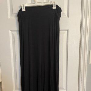 Merona Black Maxi Skirt with Slit - L